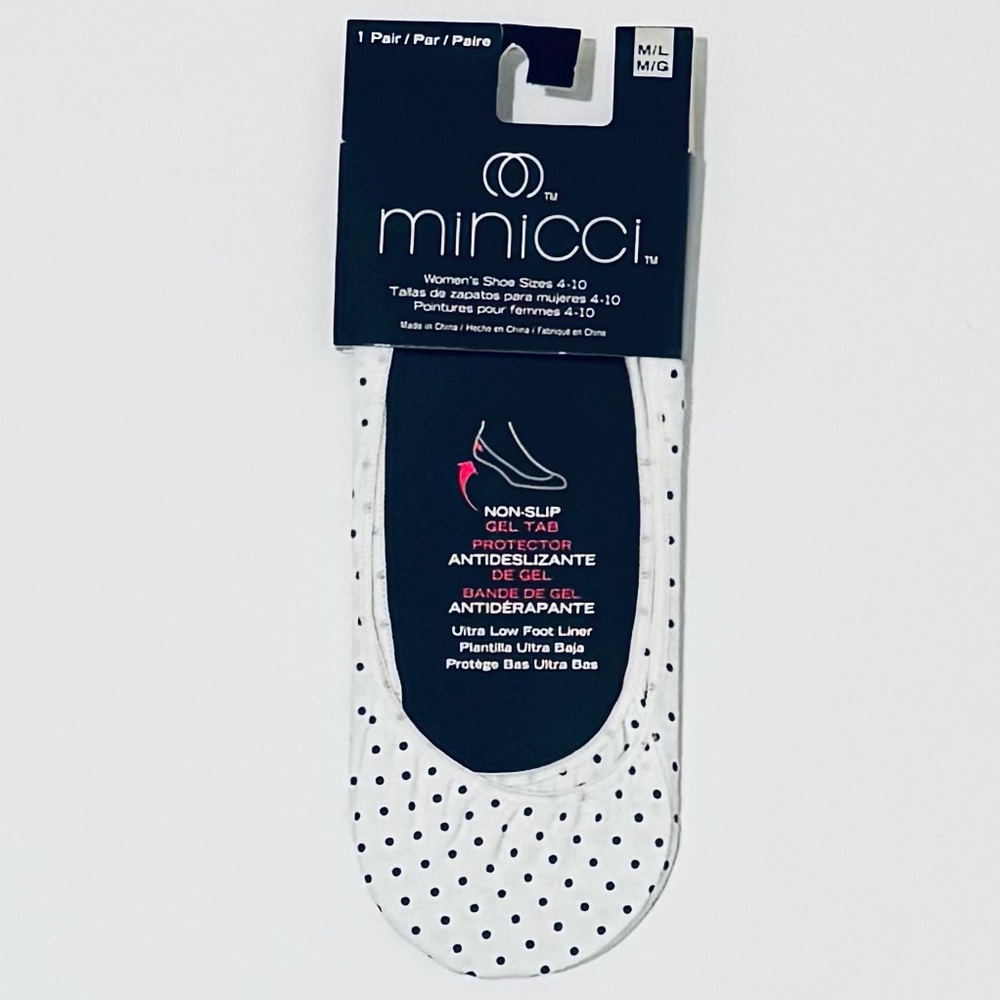 Minicci Women's Polka Dot Shoe Liners - White